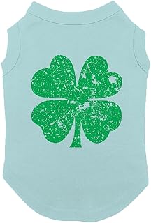 Distressed Green Four Leaf Clover Dog Shirt (Chill, X-Small)