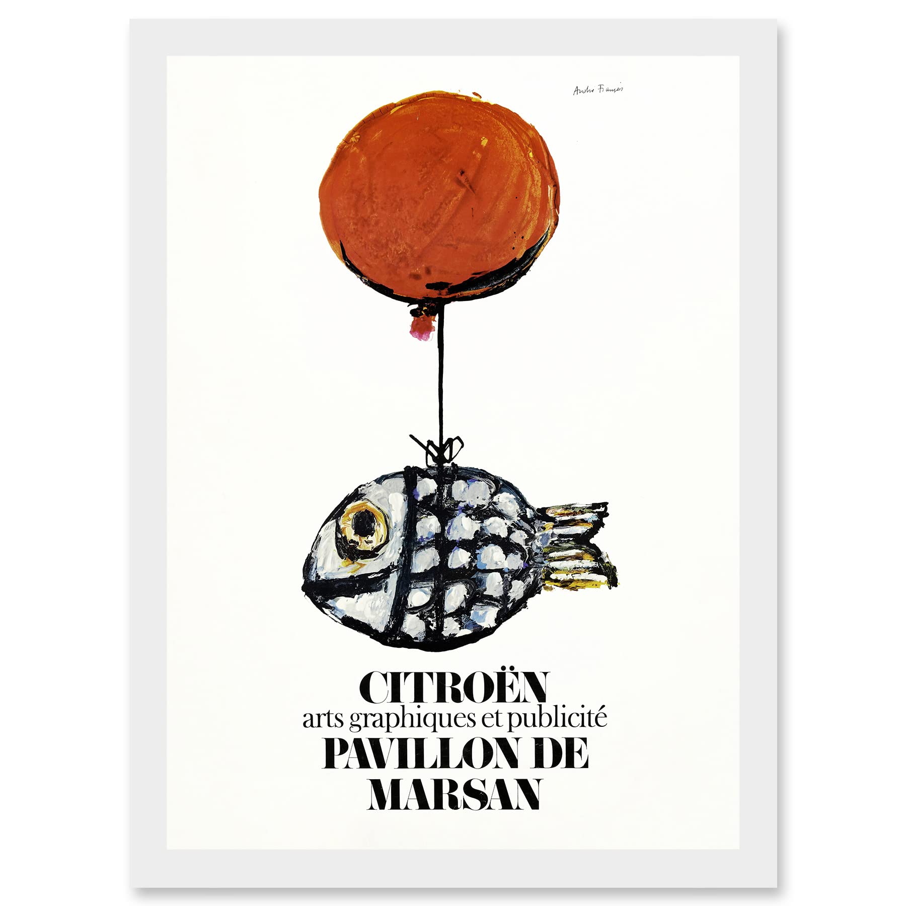 Artery8 Francois Automobile Exhibition Marsan Pavilion Fish Balloon Advert Artwork Framed Wall Art Print A4