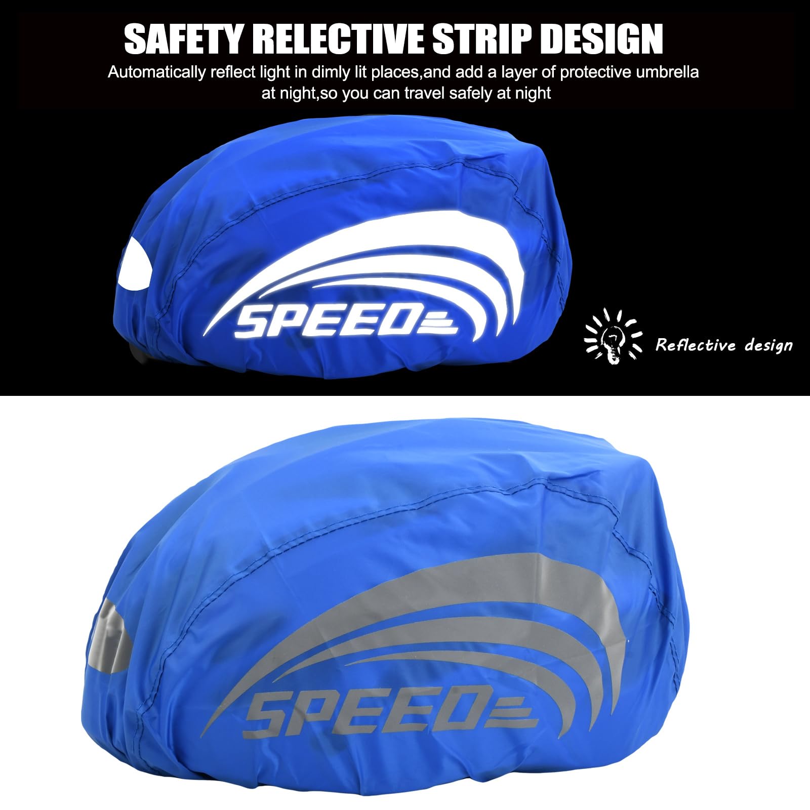 Copricasco Impermeabile Riflettente Per Bici - Adatto A Uomini, Donne E Bambini, Alta Visibilità - Foto 2