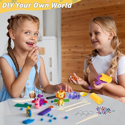 Miniatura 5 de Arcilla de secado al aire de 169 piezas de 120 colores, modelo de arcilla mágica para niños, kit de iniciación de moldeo con herramientas de