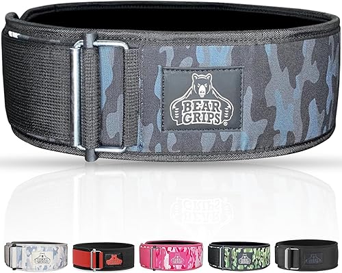 Miniatura 7 de Bear Grips Cinturón de levantamiento de pesas, cinturón de levantamiento de pesas para mujeres, cinturón de peso para hombres, cinturón de gimnasio