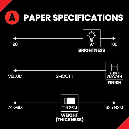Vista 2 de Accent Papel de cartulina blanco opaco de 8.5 x 11 pulgadas, 80 libras, 7.62 oz/m² - 2000 hojas (8 resmas) - Cartulina pesada súper suave de alta
