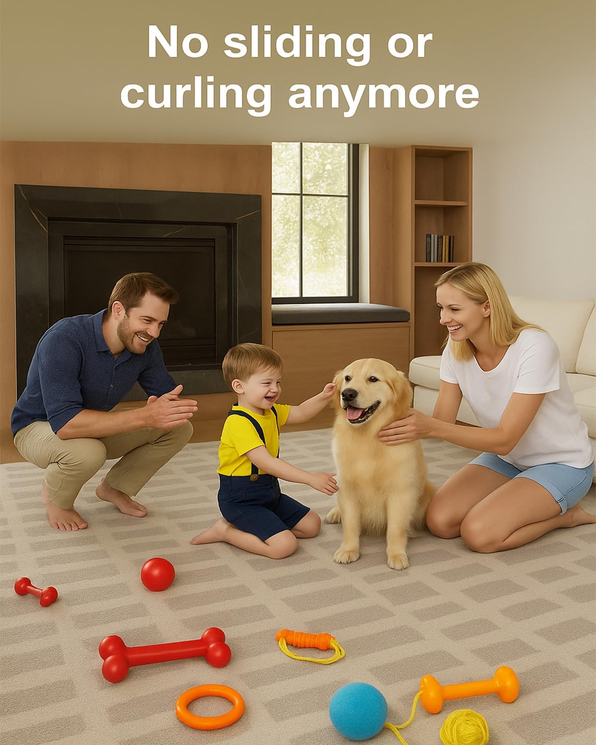 Rug Pads Grippers for Large Rugs, 12 PCS (4 Triangle & 8 Trapezoid) Non Slip Carpet Grippers Anti Curling Washable Reusable PU Pads for Corners & Edges on Hardwood Floors, Black