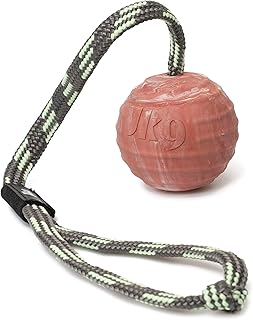 Julius-K9 IDC Natural Rubber Ball with Closable Handle, Horizontally Grooved, 60 mm