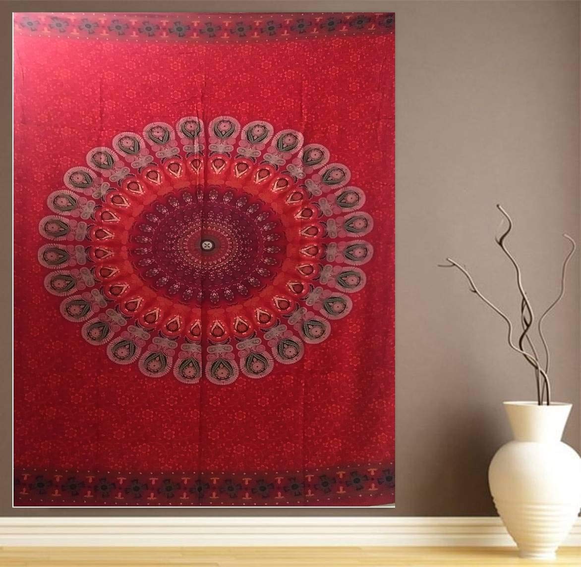 Couvre-lit Simple En Coton + Tenture Murale - Mandala Classique 130 Cm X 200 Cm Vendu Par 1 87638824