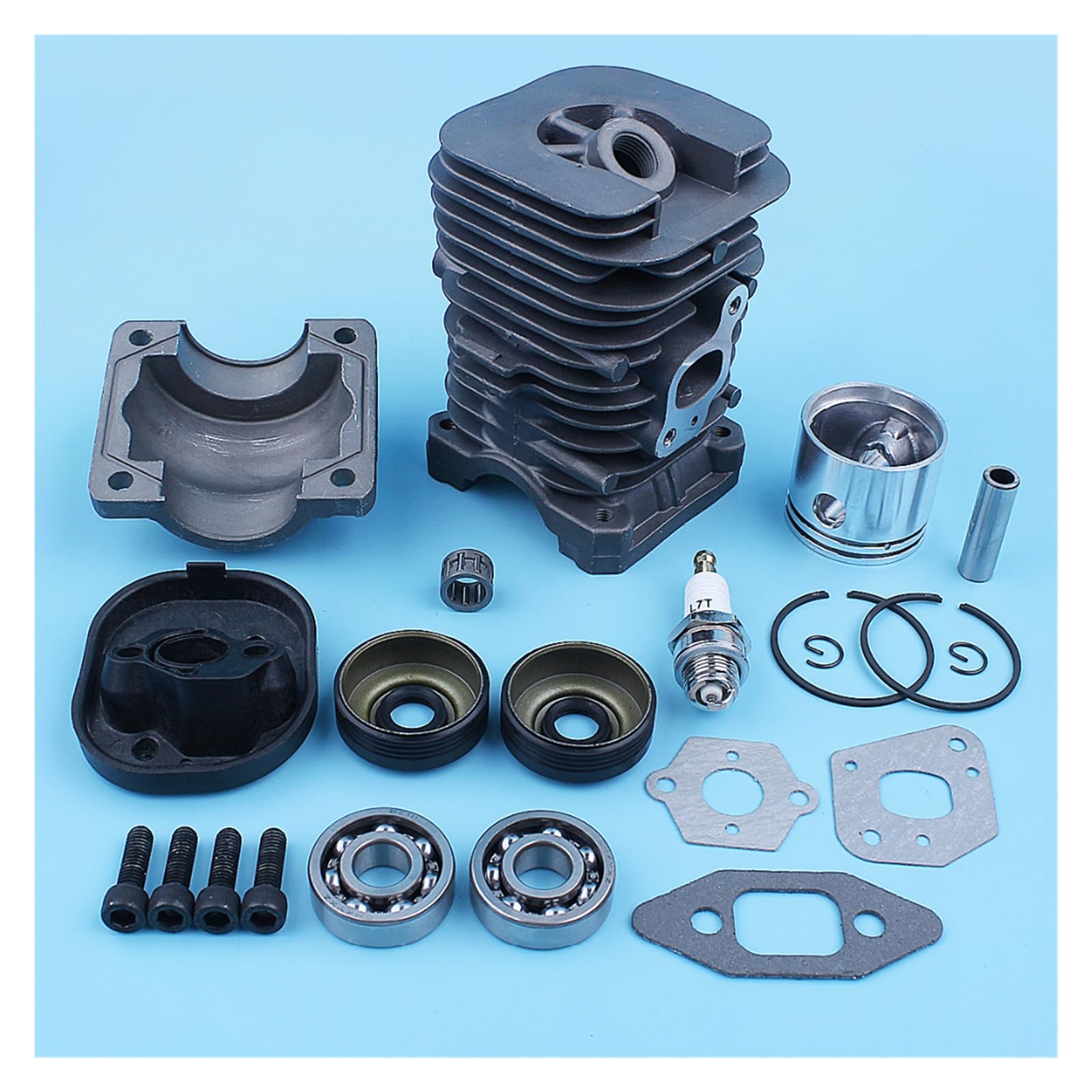 Cylinder tłokowy miska korbowa uszczelka łożyska zestaw uszczelek do MCCULLOCH MAC CAT 335 435 440 338 438 444 piła łańcuchowa Nikasil Plated