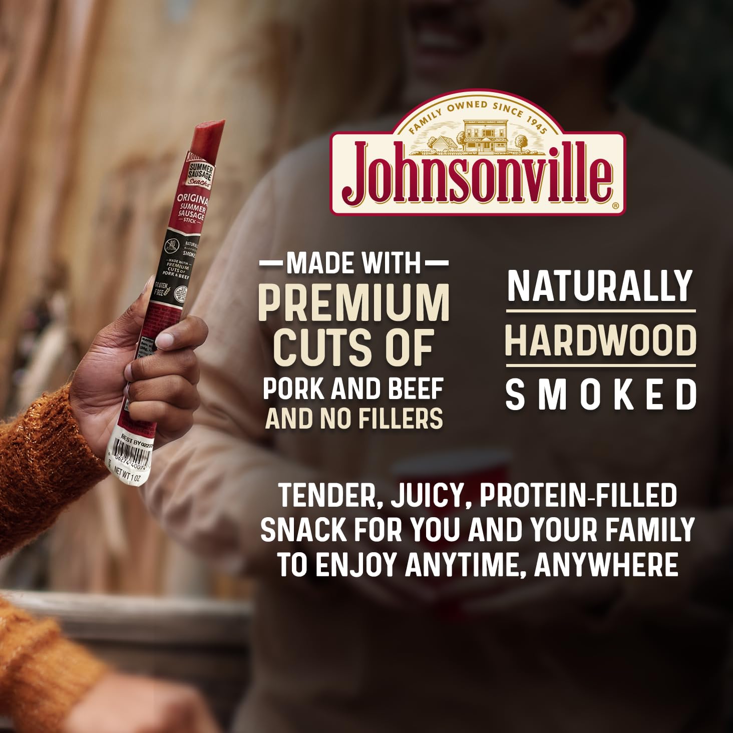 Johnsonville Summer Sausage Snack Sticks - Dairy Free, Gluten Free Protein Snacks, Jerky Snack Packs - Beef, 1 oz., 24-Pack