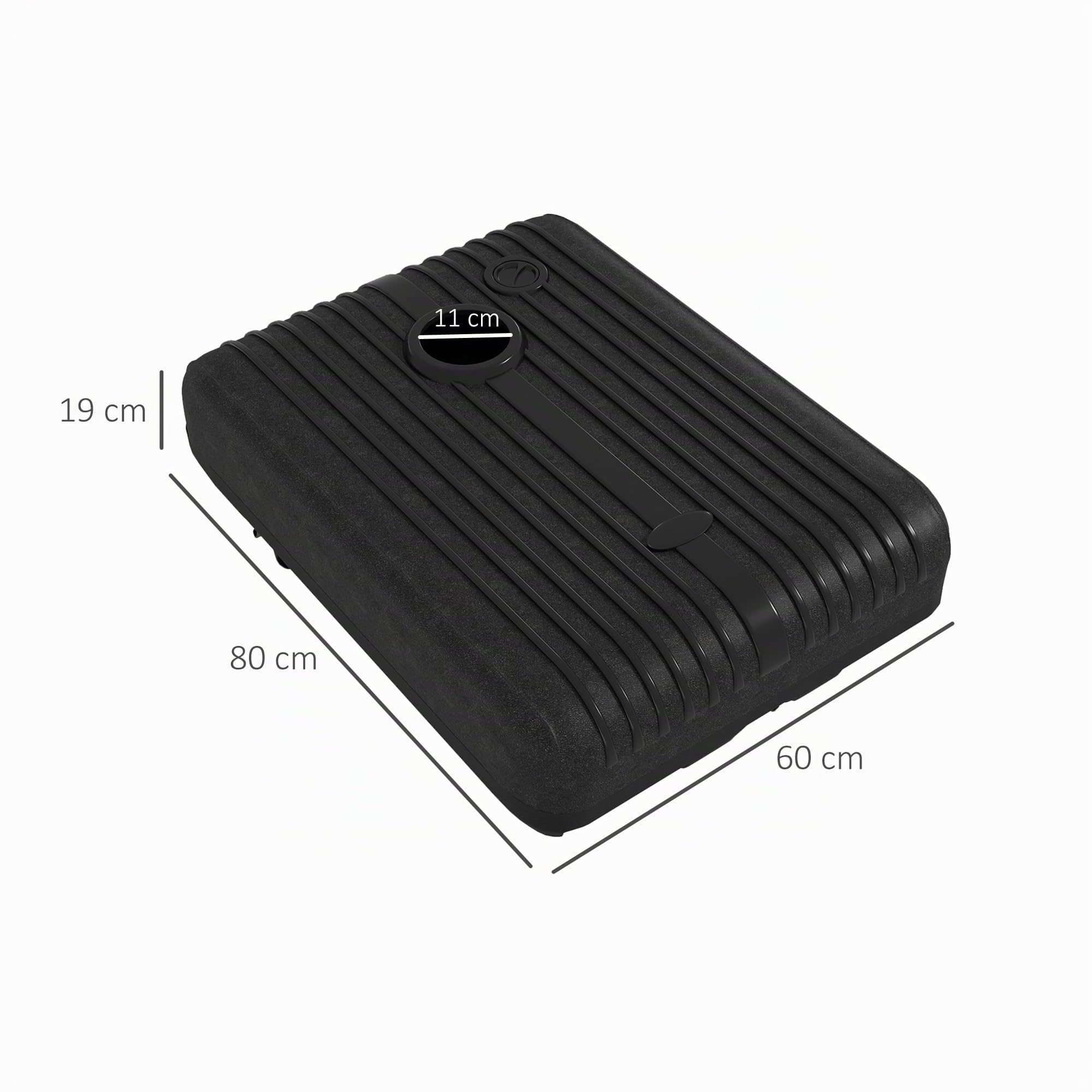 Outsunny Base per Ombrellone da Giardino in HDPE Riempibile 130mm Nero | Basamento per Ombrellone Decentrato, 70 kg Acqua o 90 kg Sabbia, Supporto con 2 Rotelle, Maniglia