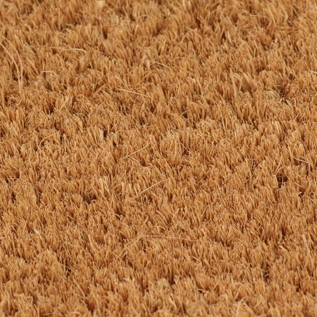 Felpudo natural semicircular 60 x 90 cm, fibra de coco con mechones, antideslizante, para entrada, pasillo, pasillo, interior, exterior, terraza, jardín, con limpiador de suciedad y humedad