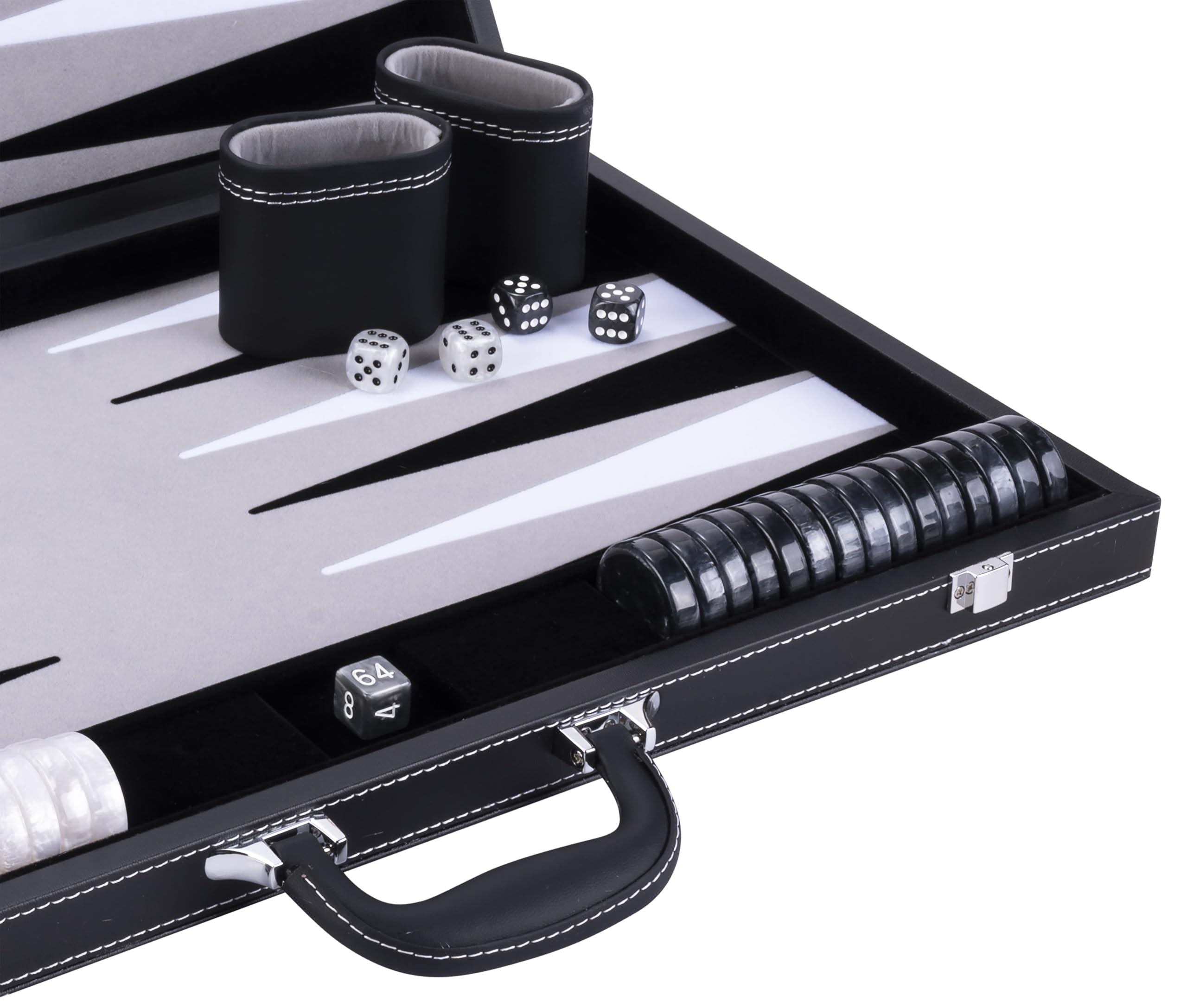 Engelhart - 250537 - Backgammon di Lusso 21 Pollici (54 cm) – Gioco Elegante in Similpelle con Interno in Feltro – Materiali di Alta Qualità
