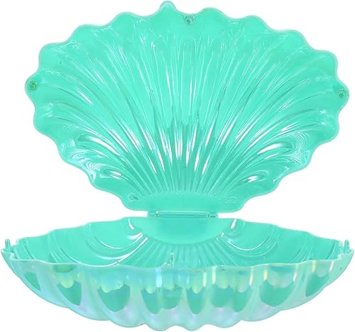 Gadpiparty Decoración de plástico mini conchas marinas cajas de dulces caja de joyería Seashell Party Favor Recipientes de almejas para bodas