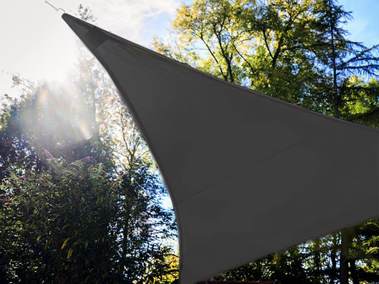 Solar Anthrazit dźwiękowy z 107 diodami LED, 360 x 360 x 360 cm, wodoszczelny, ze zbiornikiem Ösen