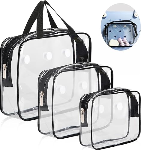 Miniatura 7 de 3 piezas transparentes para bolsa de playa, accesorios para bolsa Bogg, bolsas de inserción impermeables, organizador de almacenamiento, bolsas de
