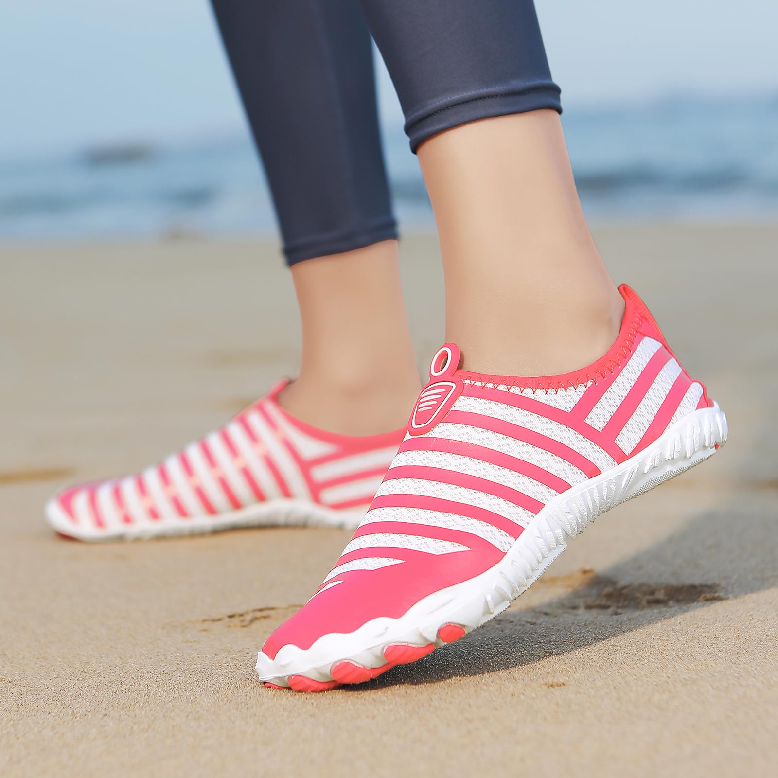 Zapatillas Acuáticas Sin Cordones Mujer Zapatos Aqua Parte Superior Transpirable Suave Ajuste Flexible Secado Rápido Confort Playa Gimnasio Natación Viaje