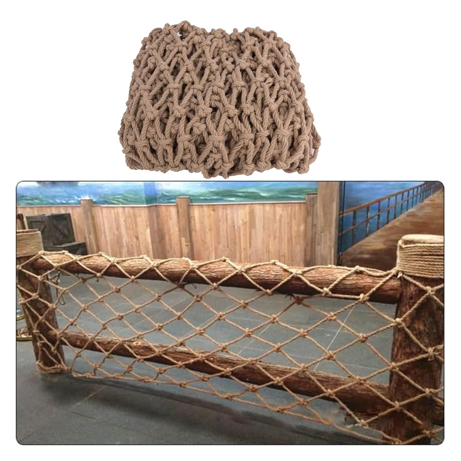 MYJIO Red Hilo Trenzado Red de Seguridad Anticaída, 6mm Espesor Malla Decorativa Resistente Al Desgaste, Exterior Red Barandilla, Personalizable (Color : 10cm/10mm, Size : 6x8m(20x26ft))