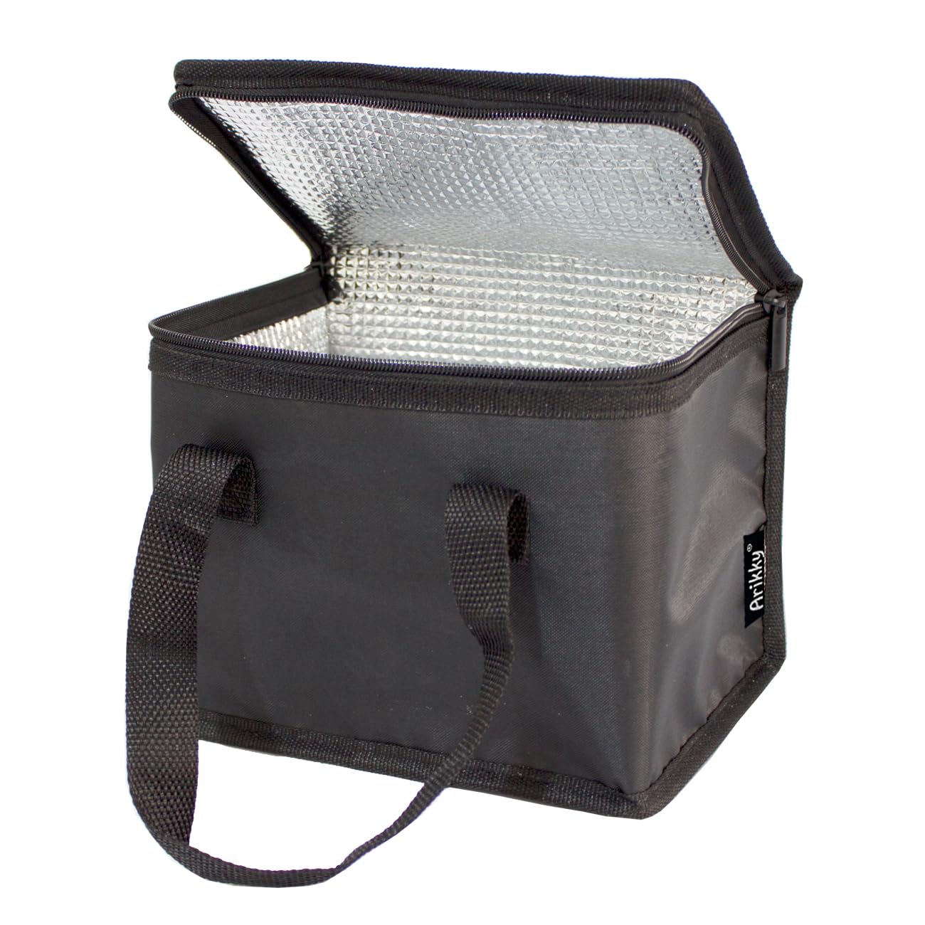 Arikky Lunch Bag Insulated Women Men Kids Cool Bag Lunch Box School Girls Boys Toddlers Picnic Bag Travel Small Mini Cooler Black 6 cans