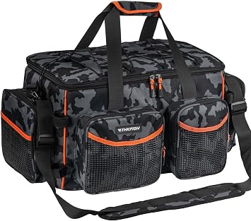 THKFISH Waterproof Large Fishing Tackle Bag for 3600/3700 Tackle Box | Portable and Comfortable Fishing Tackle Bags with Waterproof Soft Bottom Suitable for Saltwater & Freshwater Fishing