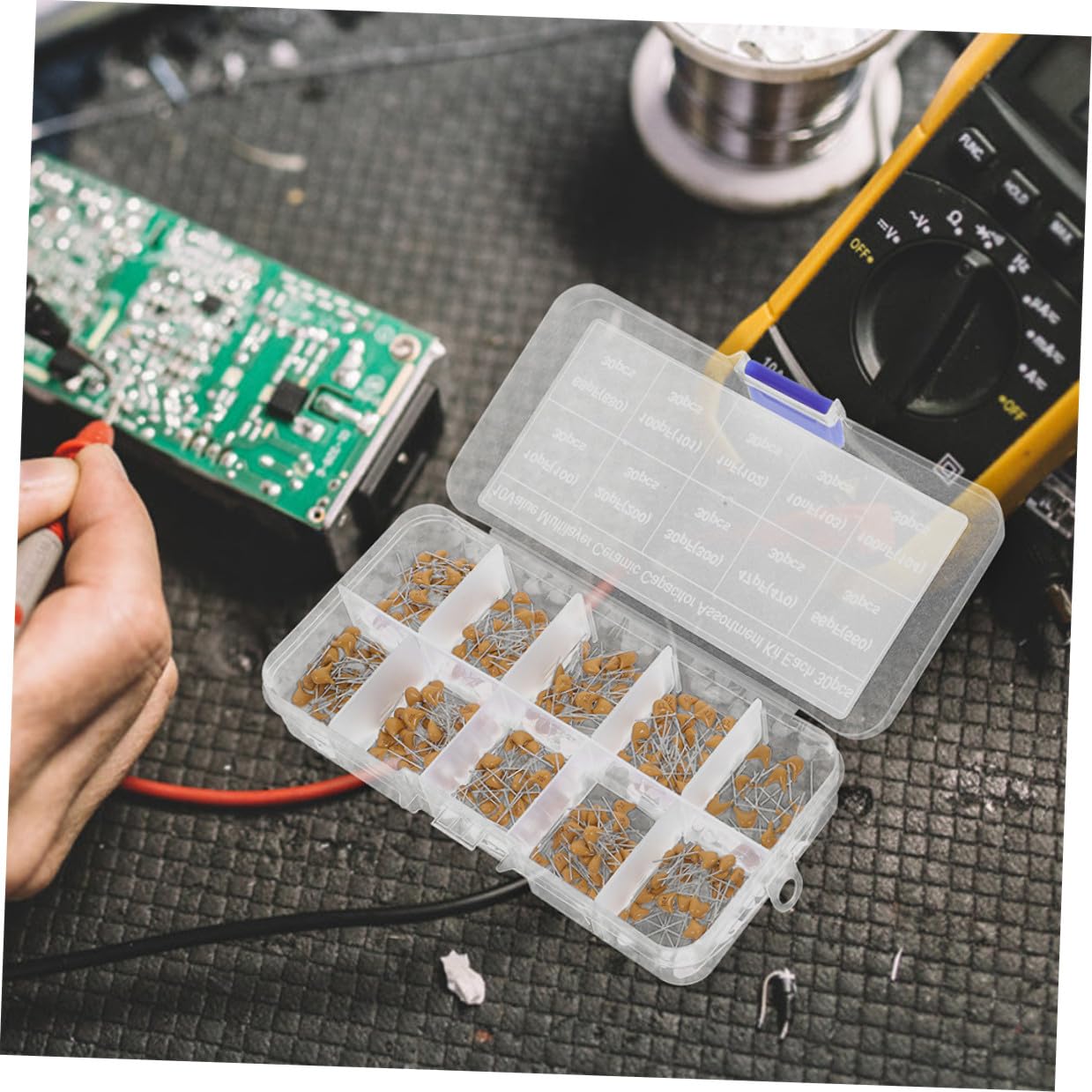Cabilock 600pcs Ceramic Capacitor Assortment Kit 10 Values 100nf Monolithic Capacitors for Electronics DIY Projects Industrial Electrical Components