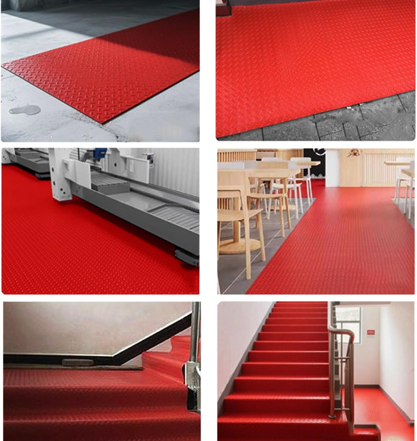 3.2x9.8FT-3.2x19.6FT-3.9x6.5FT-3.9x16.4FT-4.2x9.8FT, PVC Garage Shop Parking Mat, PVC Rubber Mat, Water/Stain Resistant, for Garage Warehouse Trailer(Black,1.3x3m/4.2x9.8ft)