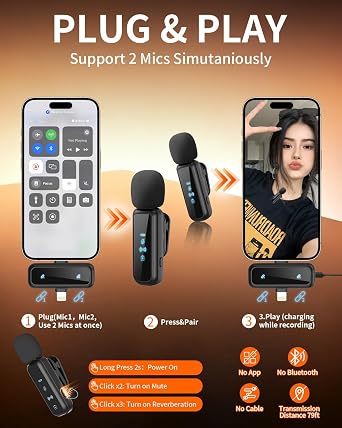 Vlogging Kit for iPhone/Android, 9 Flexible Tripod for iPhone with Light, Wireless Remote & Microphone, Adjustable Content Creator YouTube Starter Kit for Tiktok/Influencer/Recording/Live Streaming