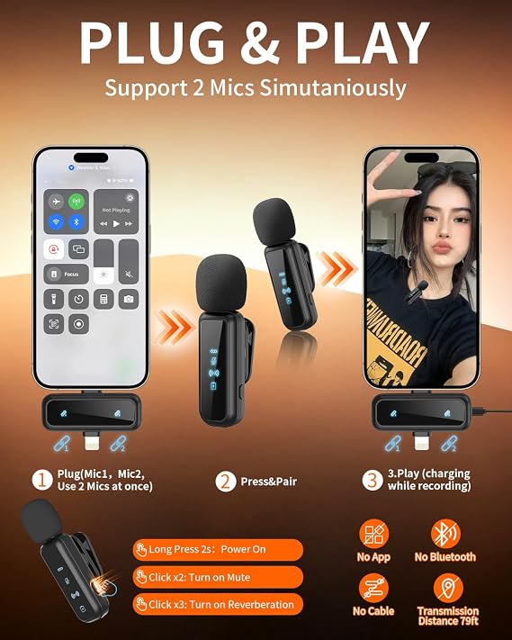 Vlogging Kit for iPhone/Android, 9 Flexible Tripod for iPhone with Light, Wireless Remote & Microphone, Adjustable Content Creator YouTube Starter Kit for Tiktok/Influencer/Recording/Live Streaming