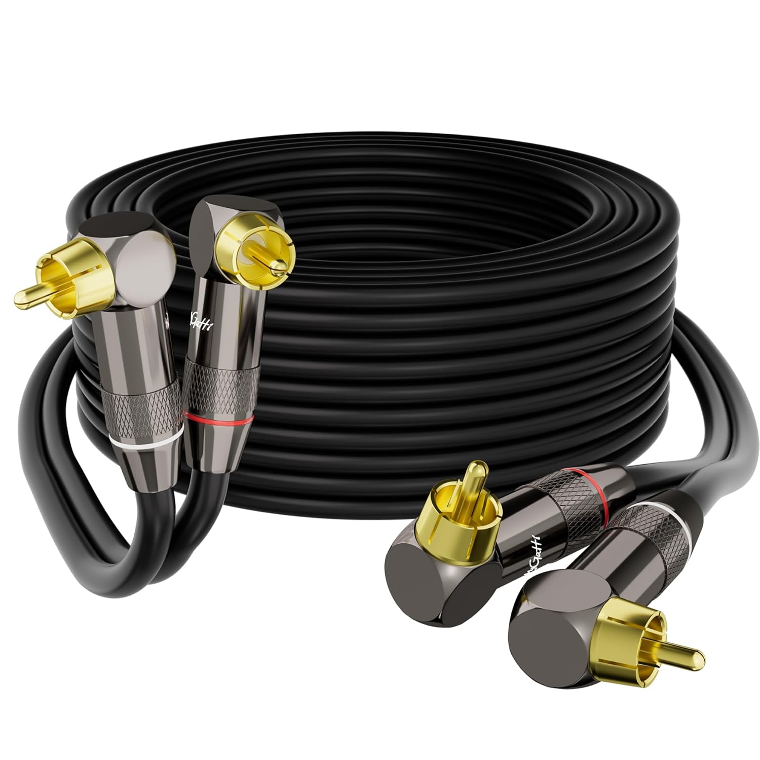 (Incomplete) Right Angle RCA Cable 3 FT, 90 Degree 2RCA to 2RCA Stereo Audio Cable, Zinc Alloy Shell, Gold-Plated Plug, 2 RCA Audio Cord, for Home Theater, Subwoofer, HDTV, Amplifier, Hi-Fi System, Car, Speaker 3FT 90 Degree to 90 Degree