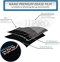 Vista 3 de Pizarra magnética para calendario mensual con marcadores de tiza líquidos brillantes en neón – Pizarra de planificación mensual para refrigerador