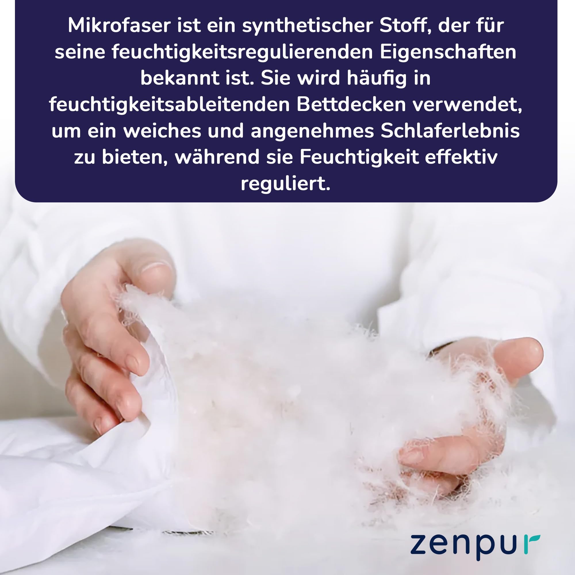 ZenPur Bettdecke für Kinder, 135 x 200 cm, hergestellt in der EU, Zertifiziert nach Öko-TEX 100, Komfort und Qualität für einen erholsamen und ruhigen Schlaf