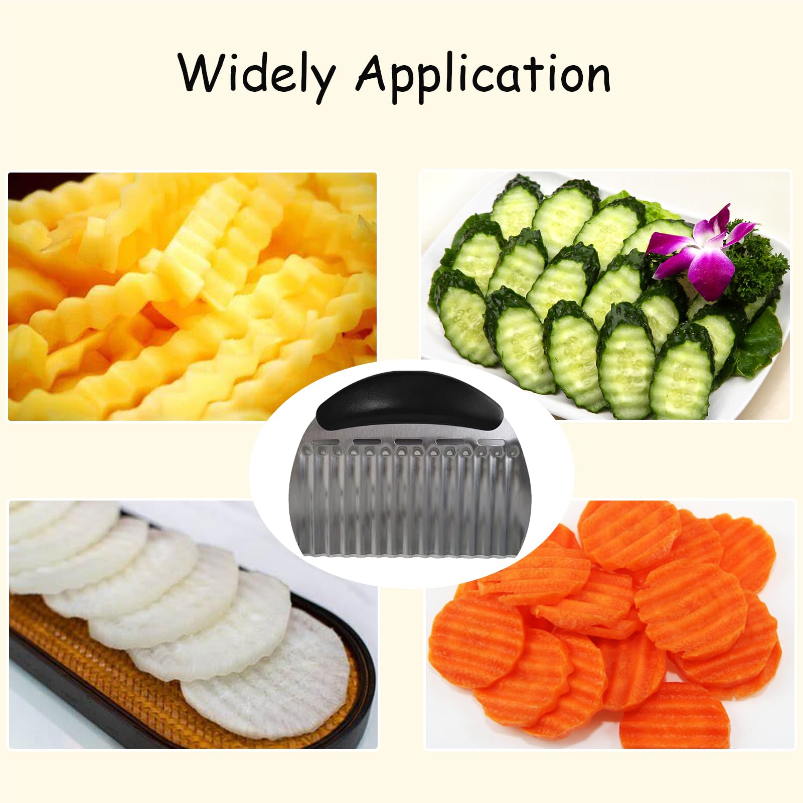 1 paquete de cortador arrugado de acero inoxidable para verduras, cortador de papas fritas para papas fritas, cortador arrugado de papas, cortador ondulado para verduras (6.1 x 4.7 5