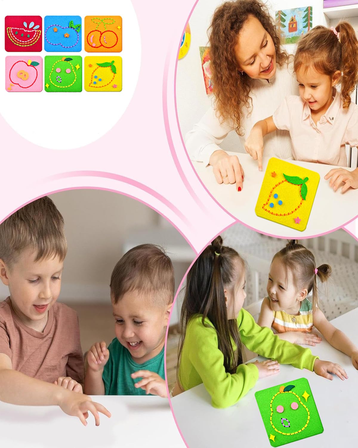 6PCS Sewing Kit for Kids, Threading Toys, Thread Board, Thread Board Kids, Lacing Toy, Sewing Craft Kit Kids Educational Sewing Toys for Beginner Children Learn to Sew - Image 7 thumbnail