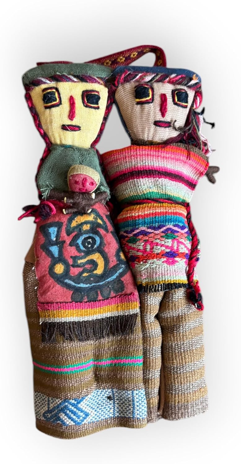 Peruvian Pachamama Dolls, family, Females&Male, Religion, Burial Inka dolls, Hanging Home Decor, Handwoven Textiles, Small