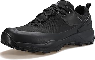 HUMTTO Men's Hiking Shoes - Waterproof Trekking Trail Footwear Lightweight Breathable Outdoor Work Sneakers 12 Black