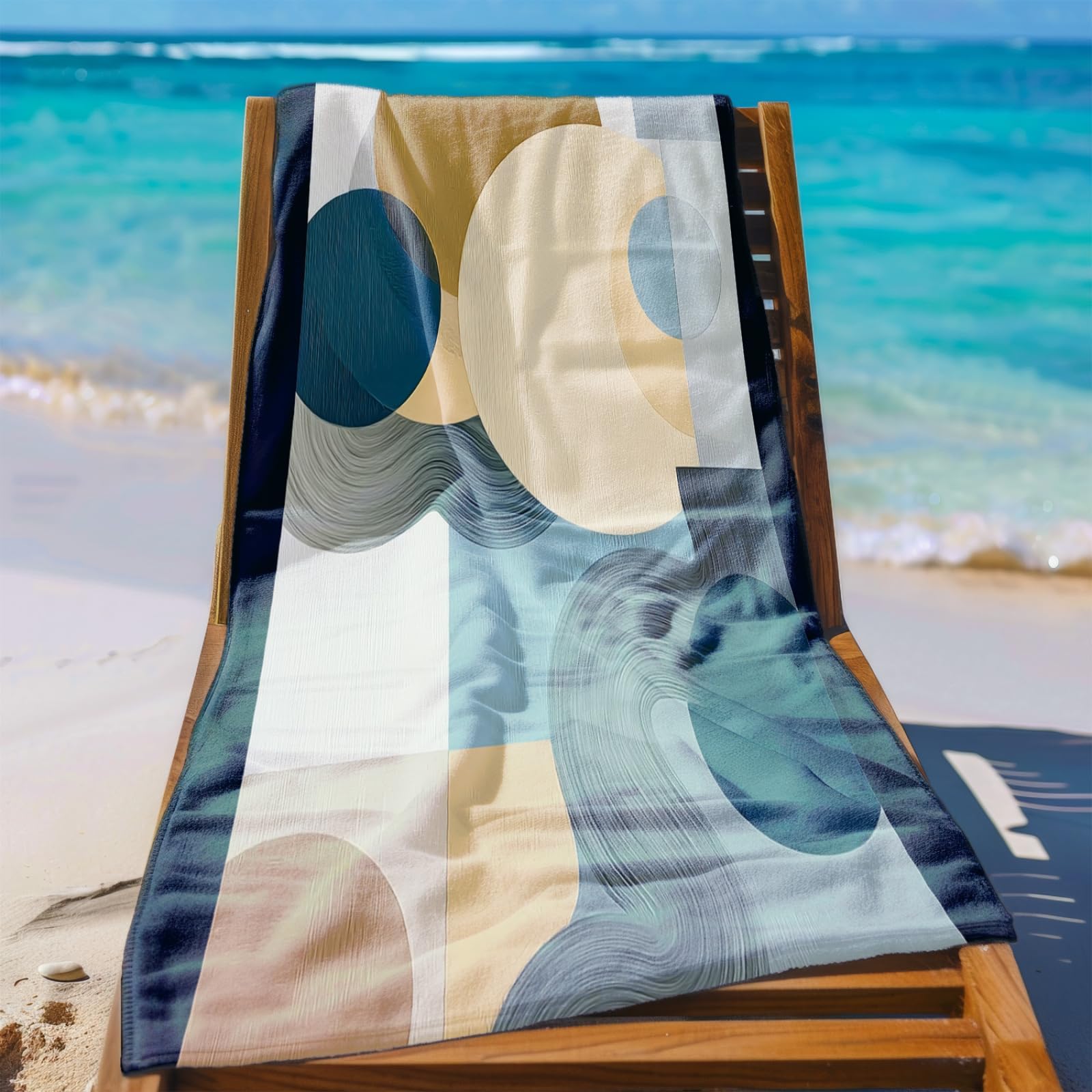 Telo Mare Microfibra Grande 200X200 Marrone Arte Astratta Telo da Mare Matrimoniale Xxl,Ad Asciugatura Rapida, Telo Bagno Senza Sabbia,Spiaggia, Campeggio, Escursionismo, Picnic