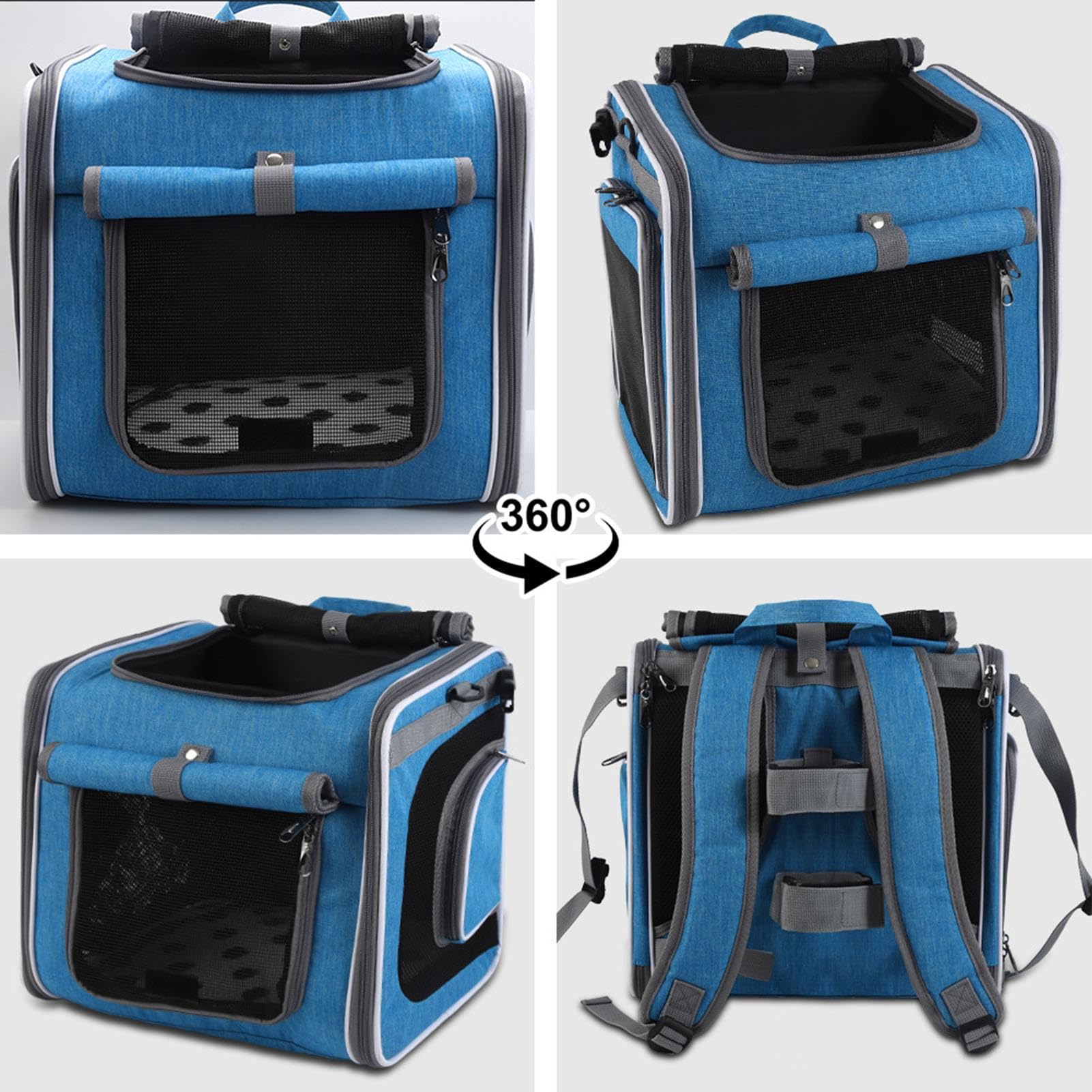 Cesta para Perros en Bicicleta, Transportín Delantero para Perros en Bici, Mochila Ajustable con Ventilación para Excursiones Y Paseos