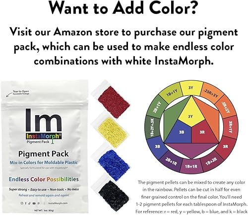 Miniatura 4 de InstaMorph Plástico moldeable reutilizable  Cuentas termoplásticas, pellets polimorfos fundibles  Compuesto de modelado ligero para manualidades,