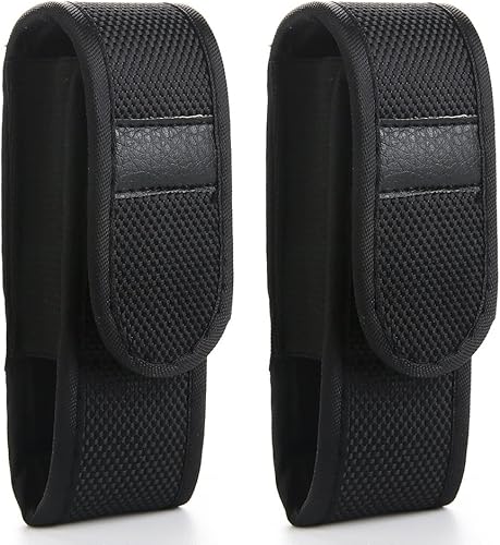 2 fundas para linterna para mini linterna de 3 a 4 pulgadas (negro)