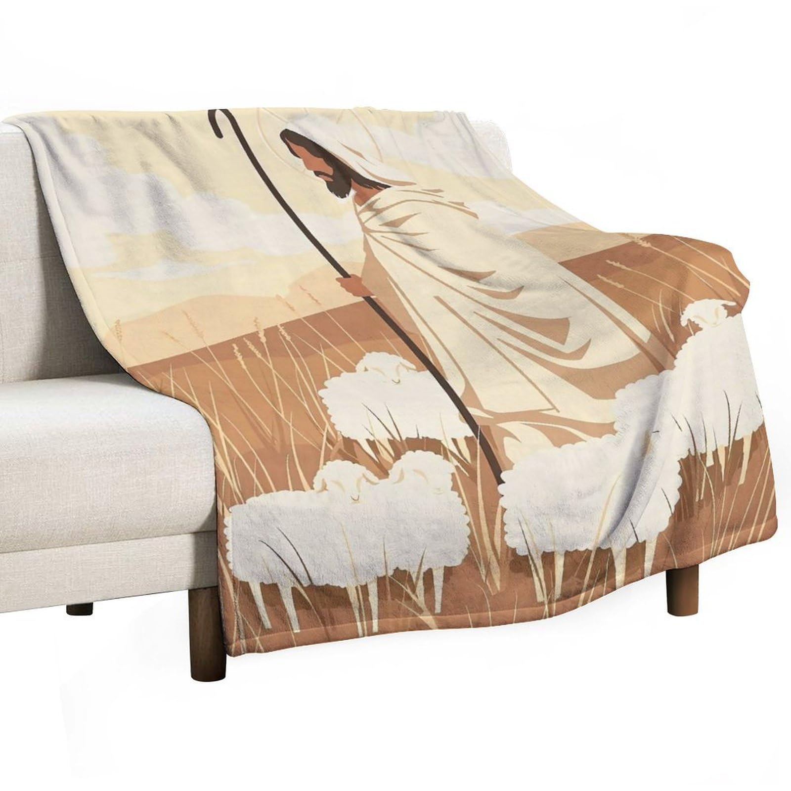YHGSREUOH The Good Shepherd 02 Flannel Blankets Fleece Soft Throw Lightweight Plush Gifts for Couch, Bed, Cozy Sofa Plush, Chair, Lovers 138x175cm(55x70in)