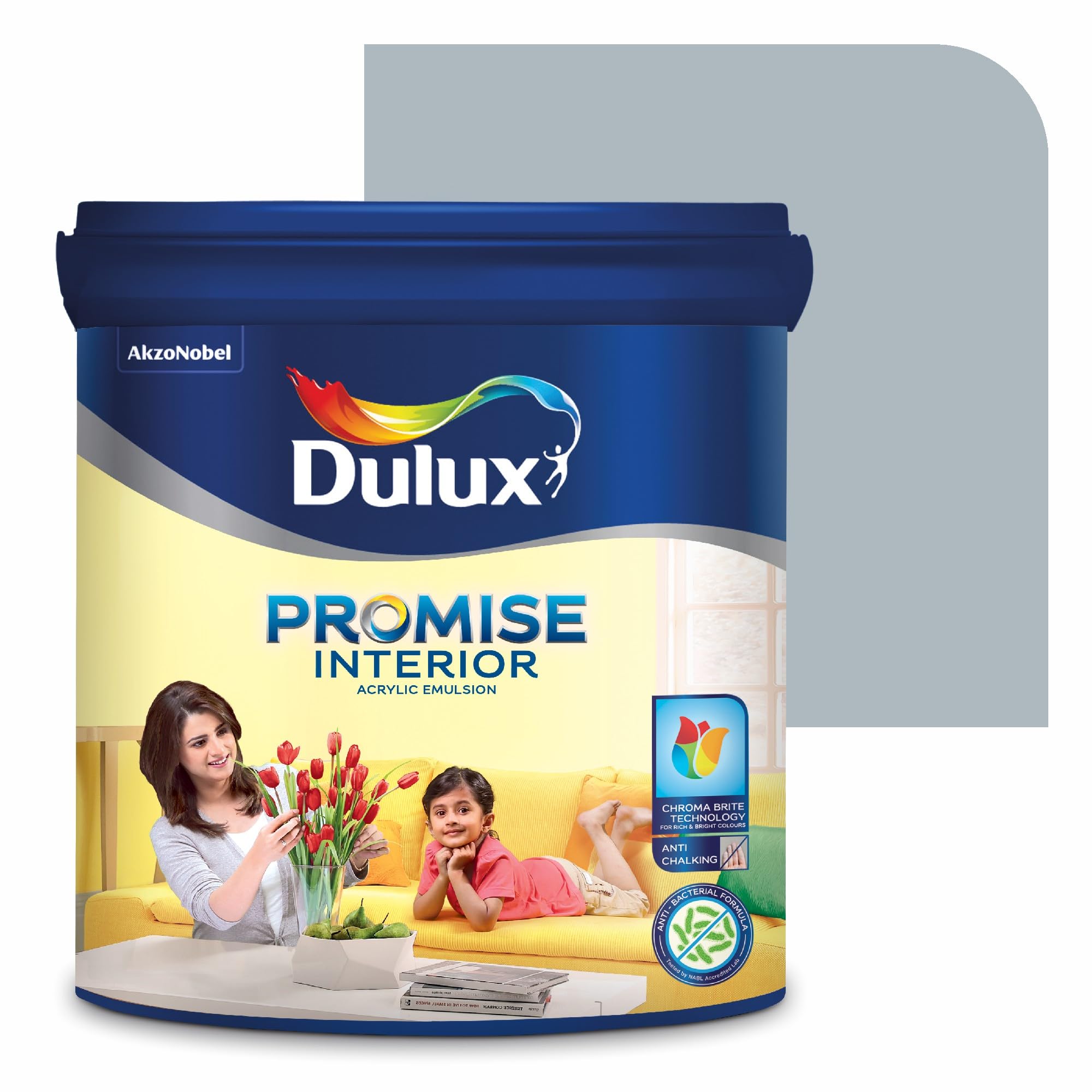 Dulux Promise Interior Emulsion Paint (4L, Sanctuary/True Switzerland) | Brighter & Longer-Lasting Colors | Rich Finish | Chroma Brite Technology | Anti-Chalk | Water-Based Acrylic Paint