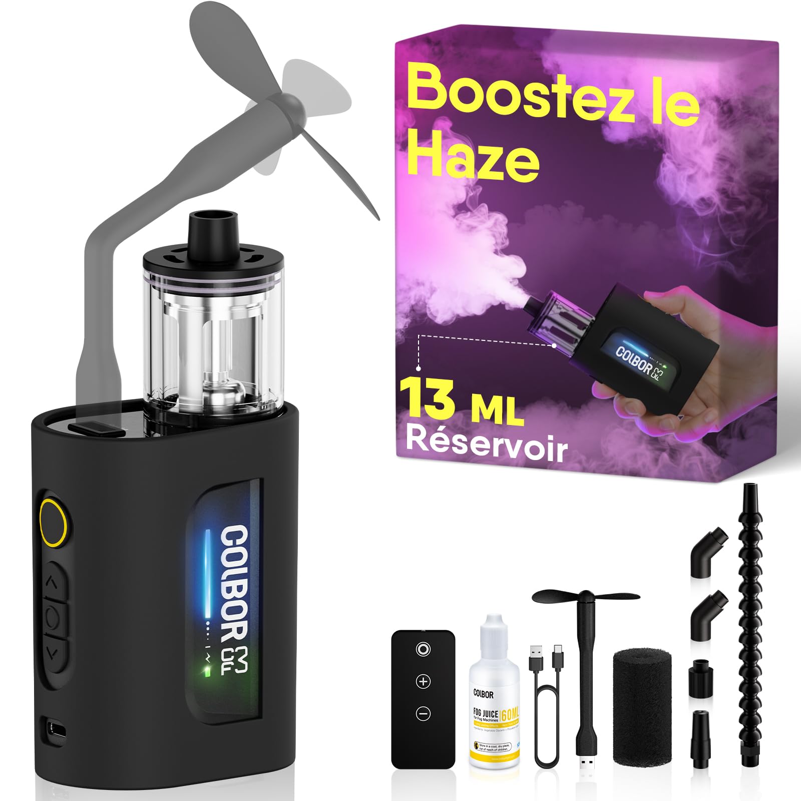 COLBOR CF3 Machine à Fumée Portable avec Télécommande