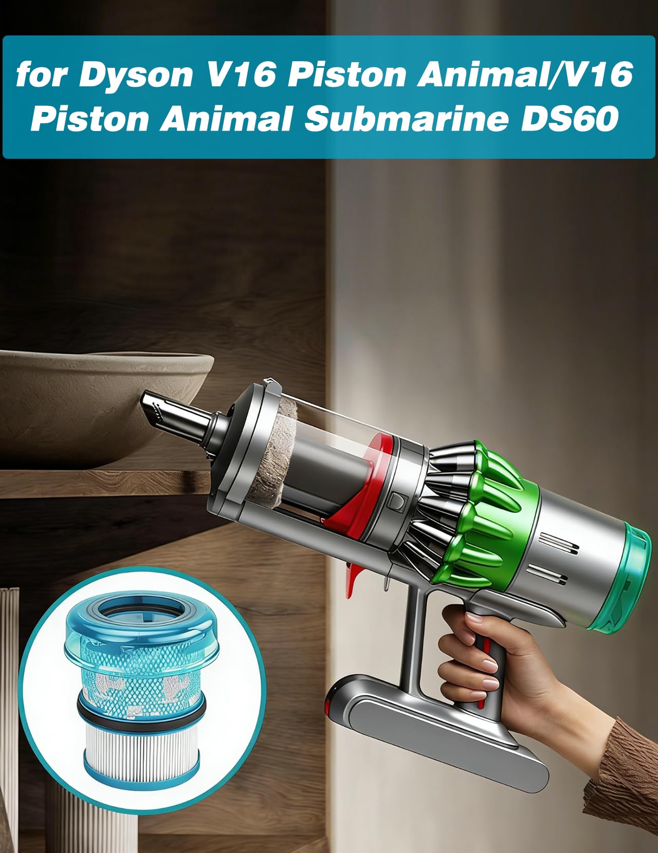 2 sztuki filtra HEPA część zamienna filtr do odkurzacza filtr części zamienne akcesoria do pistoletu Dyson V16 Animal Submarine DS60