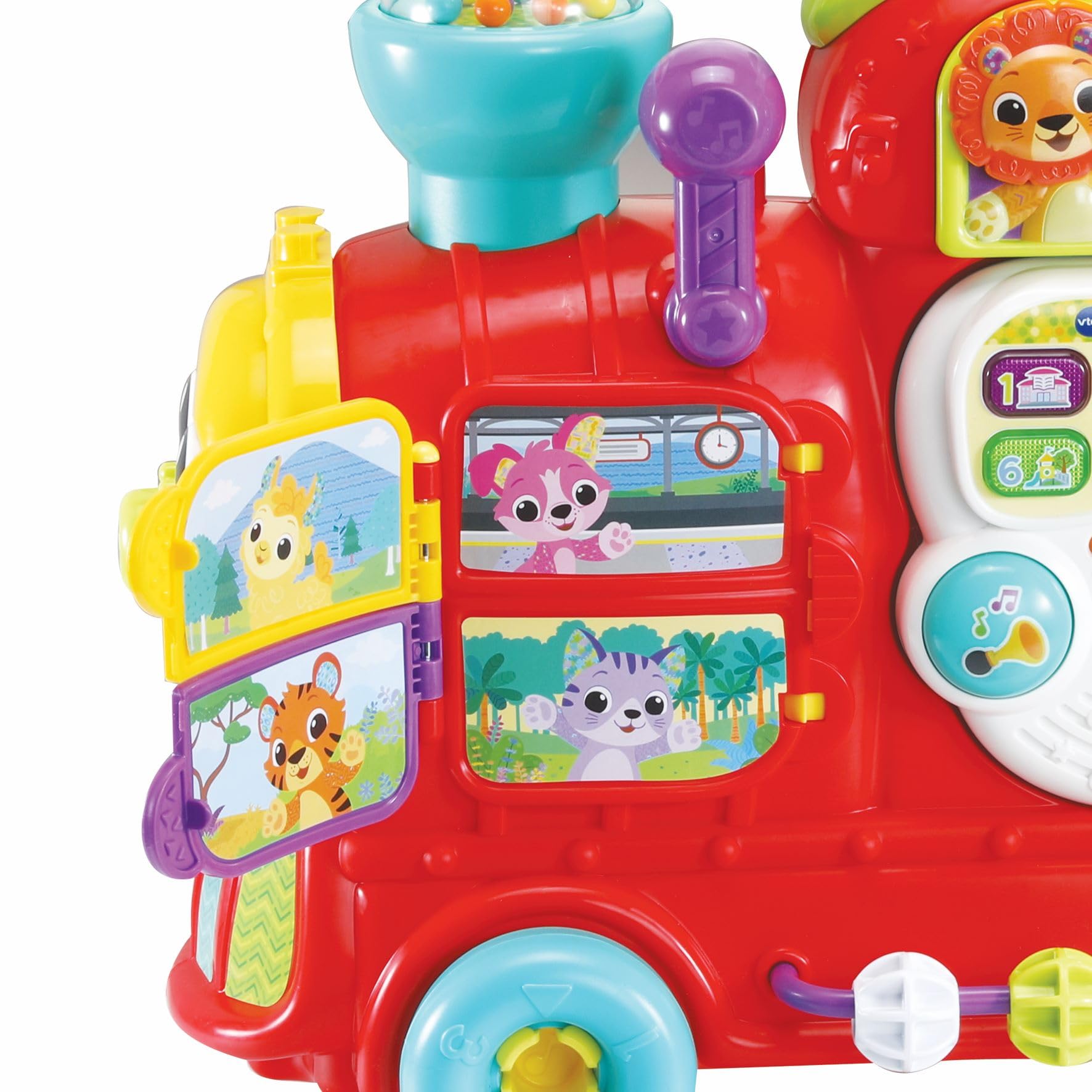 VTech Edo, Maxi Tren para Montar a Caballo, Tren eléctrico y Juguete multiactividad 7 en 1, Juego de Formas con más de 270 Sonidos, melodías y Bloques educativos, Idioma Italiano, Pilas Incluidas,