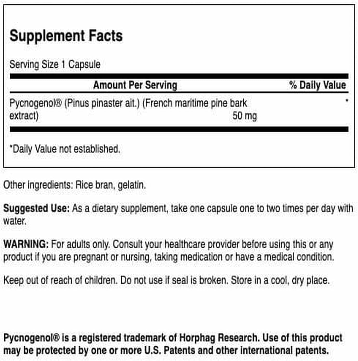 Swanson Pycnogenol 50 mg 50 Caps (2 Pack) - Image 2