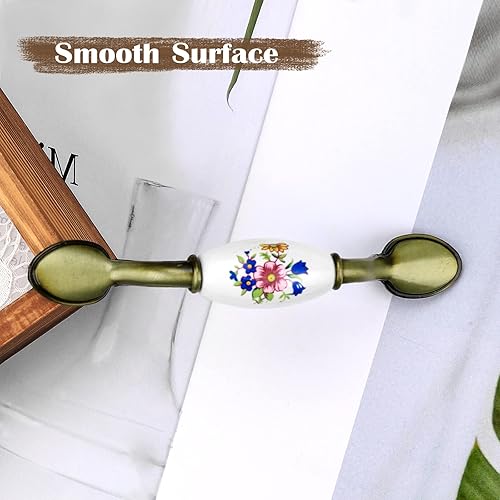 Miniatura 4 de Probrico Tiradores de cajón de 3 pulgadas de centro a centro, estilo retro, manijas de gabinete de latón antiguo, manijas de gabinete de cocina,