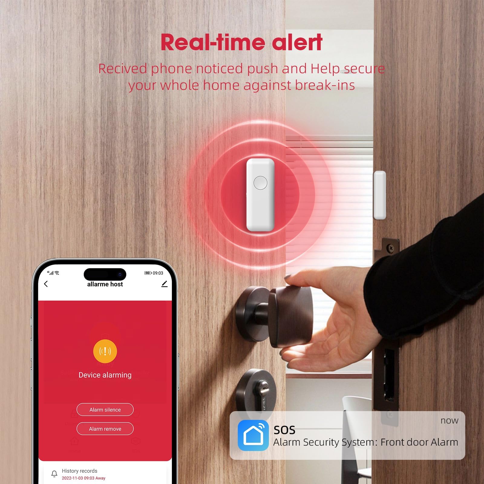 Sistema di allarme domestico wireless 4G+WIFI con telecamera esterna - Configurazione rapida e semplice, nessun canone mensile, controllo tramite app per la sicurez