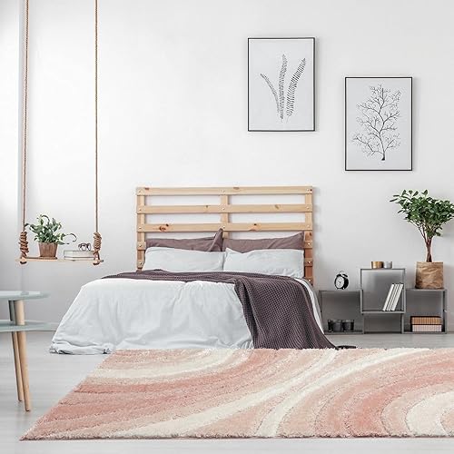 Miniatura 4 de LUXE WEAVERS Lantanas Collection 7070 - Alfombra geométrica moderna de 5 x 7 pulgadas, color rosa