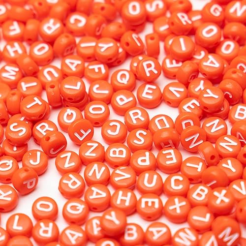 Vista 23 de 1400 cuentas acrílicas de letras de 0.157 x 0.27 pulgadas para hacer joyas, cuentas del alfabeto para hacer pulseras, cuentas redondas de la A a