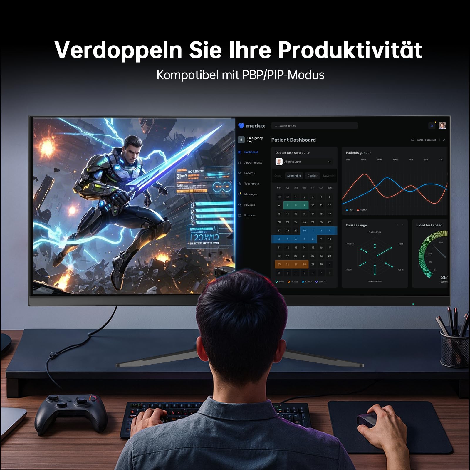 KTC 34 Zoll UWQHD 3440x1440 180Hz Gaming Monitor, 21:9 VA Panel 1500R, 1ms MPRT, HDR 10, Adaptive Sync