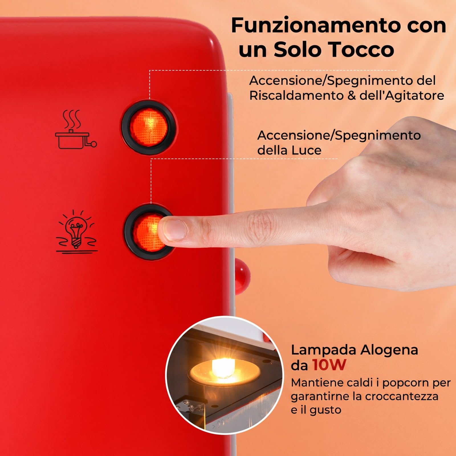 COSTWAY Macchina Pop Corn per Casa in Acciaio Inox, Cottura in 3-5 minuti