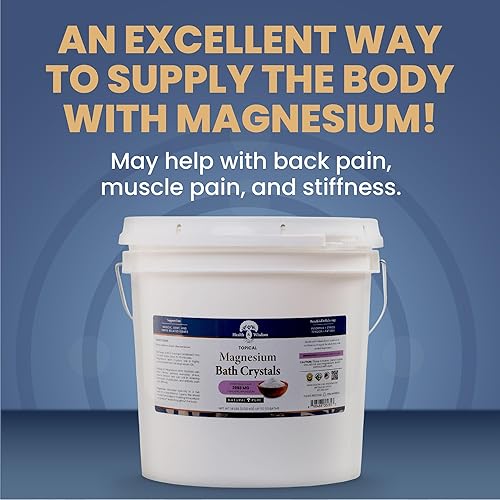 Miniatura 2 de Health and Wisdom Sal de baño de magnesio, escamas de cloruro de magnesio para remojo de baño, concentración de sal de Epsom 4X, fórmula sin