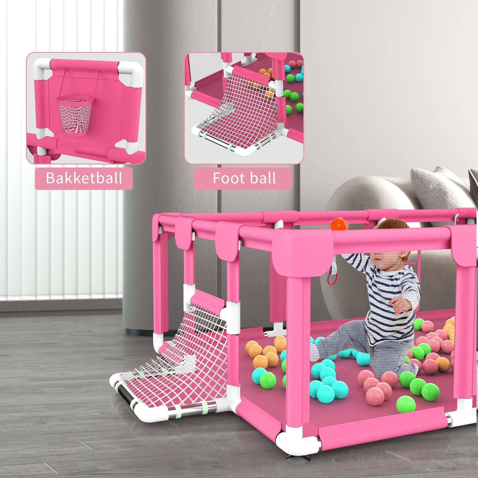 Bouncats Baby playpen, Playpen for Babies, Kids Baby Ball Pitwith 40PCS